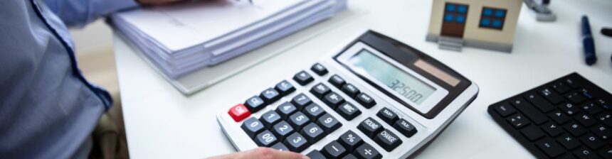 Accountant working on invoices