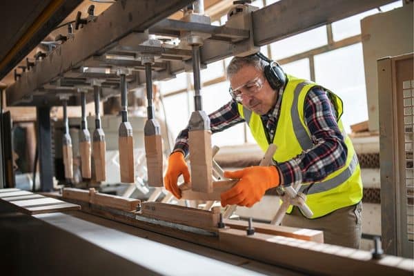 Man working a machine in a factory